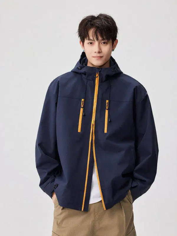 

Модное мужское платье в американском стиле Sle, новинка 2025, весеннее уличное повседневное пальто с капюшоном, цветное блуздовое дизайнерское пальто для пар, свободный крой