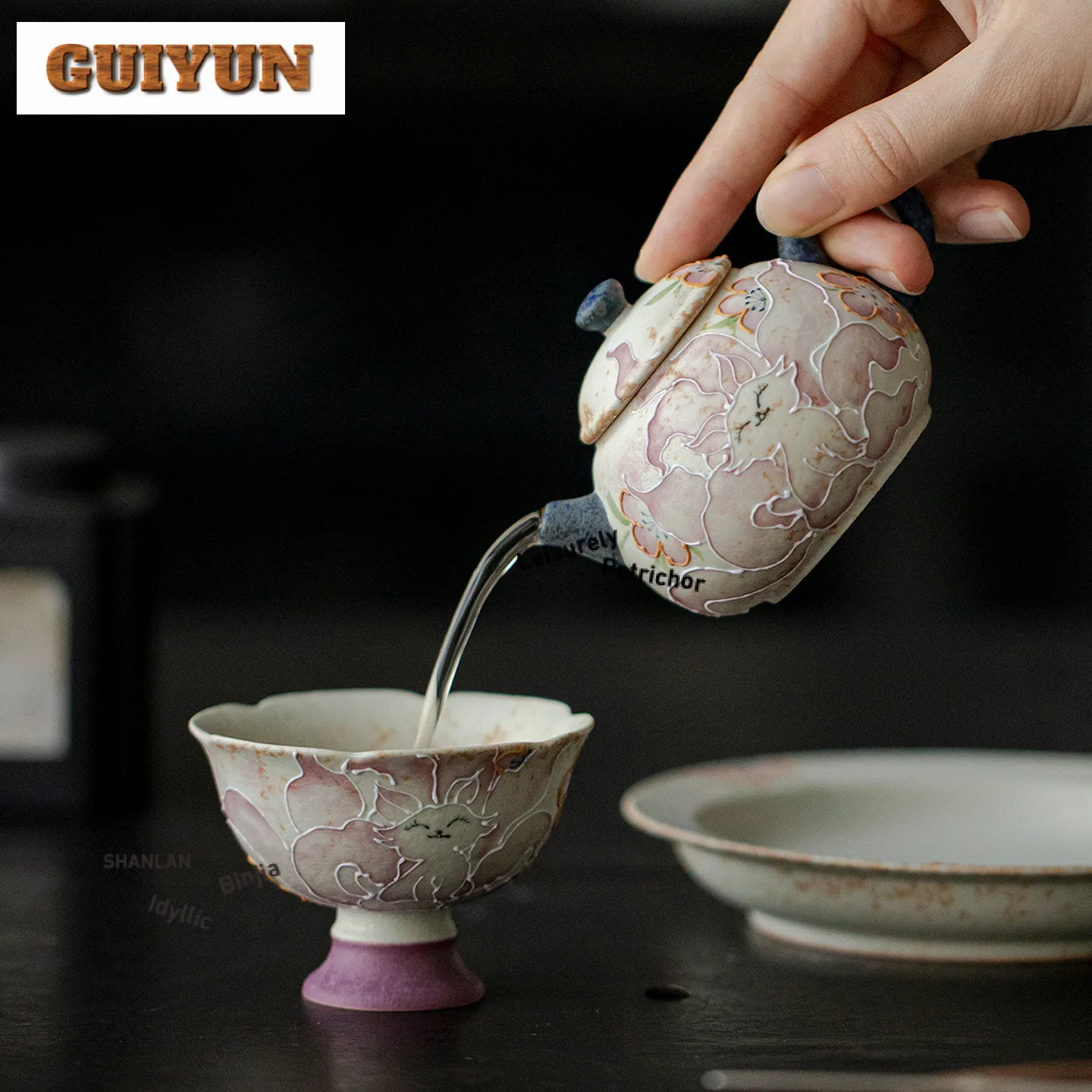 100ml Hand-painted Nine-tailed Fox Teapot Retro Tea Infuser Pot Household Tea Soaking Kettle With Strainer Tableware Craft