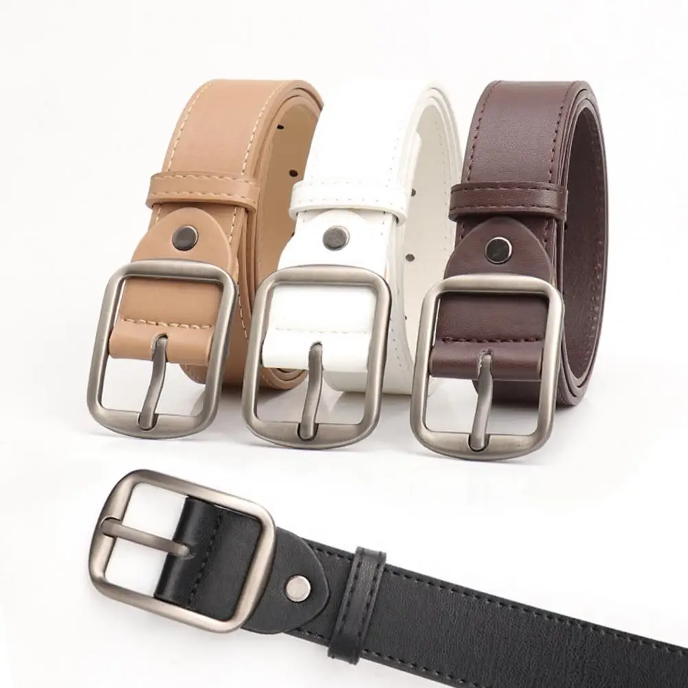 

Versatile Women Belt Adjustable Women's Imitation Leather Belt with Multi Holes Design Metal Buckle Casual Waistband for Costume