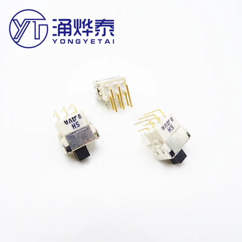 YYT 2PCS ES-5S-HR-H sliding toggle switch 2-speed switch bent foot 6PIN handle height 3mm