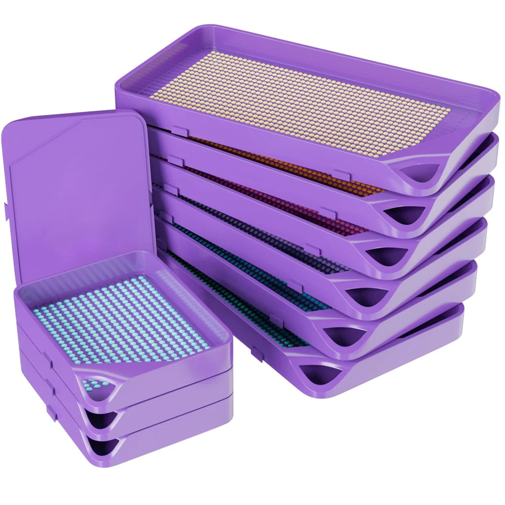 3pcs Interlocking Diamond Art Trays Kits,Stackable Large Capacity Plate Tool Nail Art Beading Plates Cross Stitch Art Craft Supp