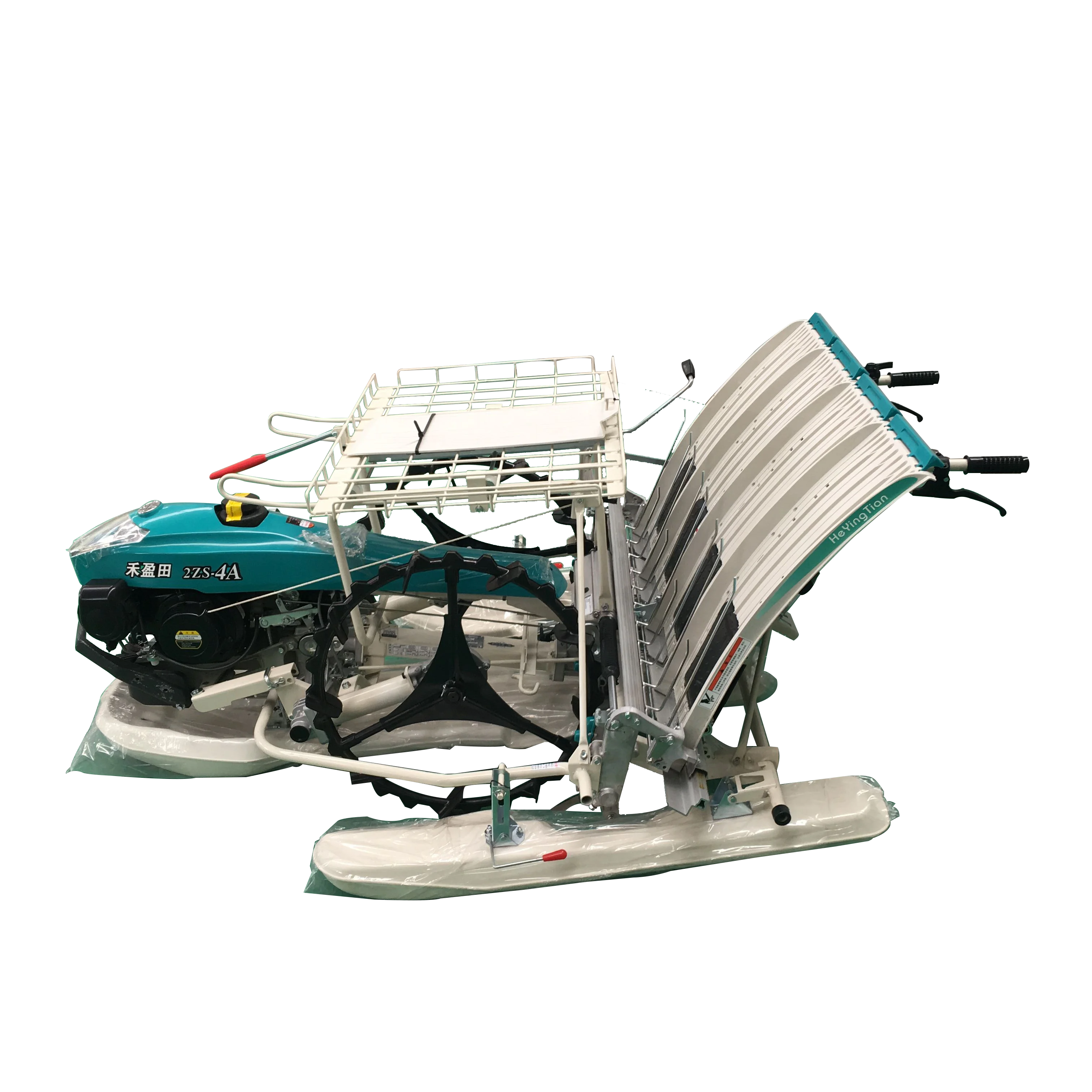 Trapiantatrice manuale per riso a 4 file con nuovo motore e riduttore per piantare riso paddy
