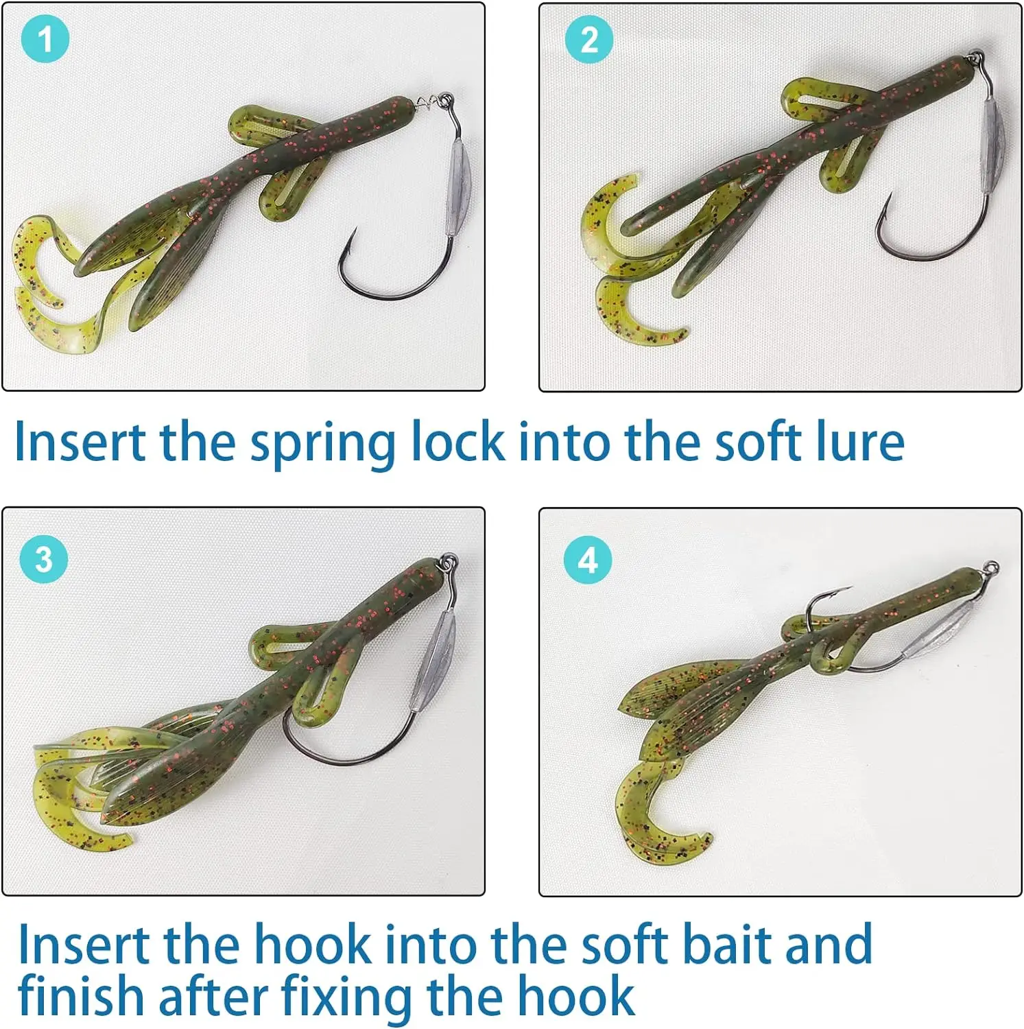 Eupheng Spring Weighted Swimbait Hooks With Spring Twist Lock 3/0 4/0 5/0 For Soft Bait Bass Pike Spring Jig Head Fishing Hook
