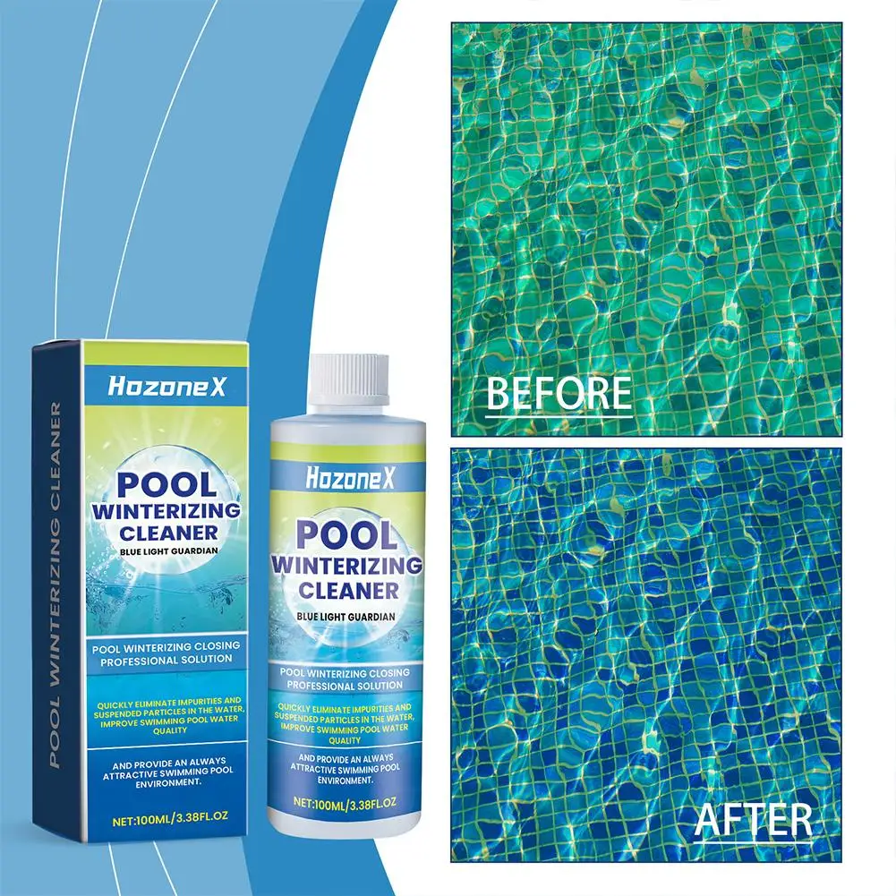 100ml  Pool Water Clarifier Fast-acting Flocculant Swimming Pool Cleaner Odor-eliminating Algae Prevention Safe For Pets Kids