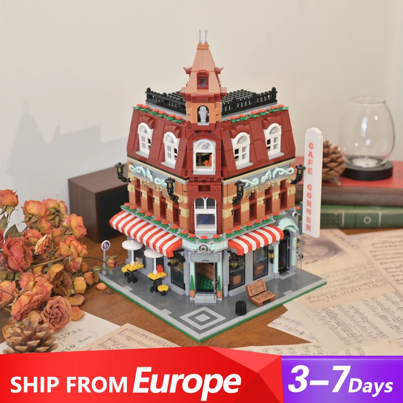 MINI Creative Expert Street Cafe Modell Stadt Villa Store Haus Bausteine mit Beleuchtung Bildung