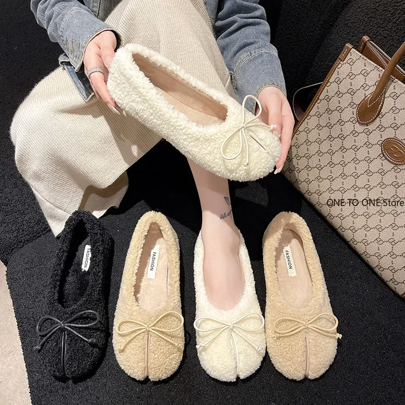 Women Fur Shoes Round Toe Slip-on Female Footwear Loafers Casual Sneaker Autumn Modis Slip on Dress Moccasin New Fall Mary Jane