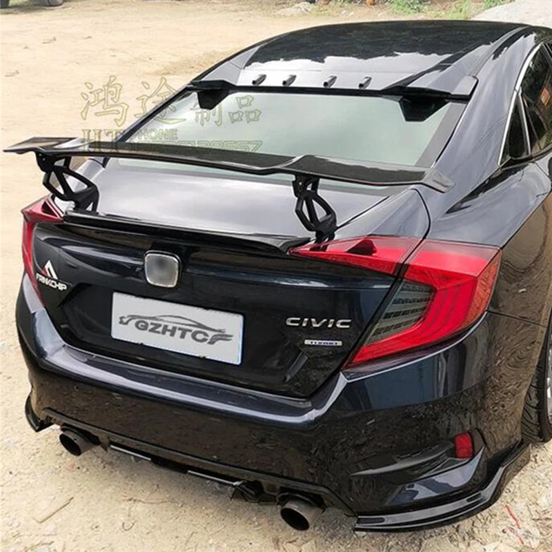 

Для Honda CIVIC седан 1998-2025 года настоящее углеродное волокно высокий спойлер крыло аксессуар багажник автомобиля задняя часть губы комплект кузова