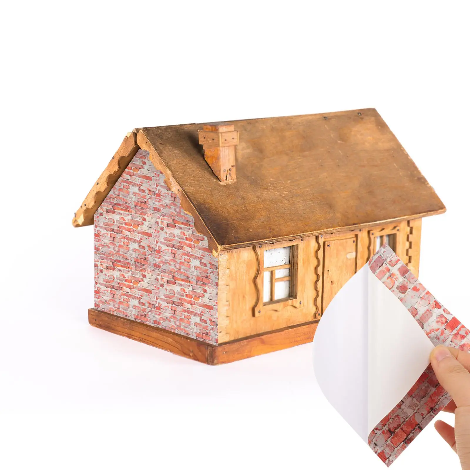 4 Uds. Casa de juguete, azulejos simulados, papel tapiz decorativo en miniatura para manualidades, miniaturas de casa de muñecas, cosas coloridas pequeñas