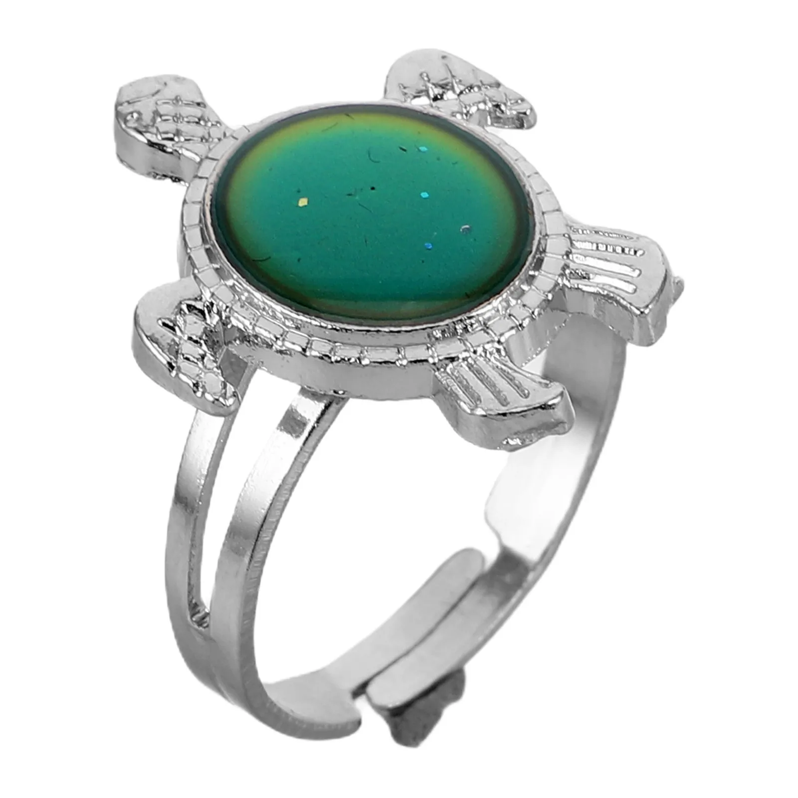 Turtle Mood Ring – Temperature Sensitive Color Changing Jewelry, Cute Ocean Animal Beach Accessory