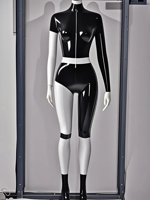 

Latex Rubber Gummi Catsuit Fashion club Bodysuit tight black&White uniforms Suit Cosplay Purely handmade