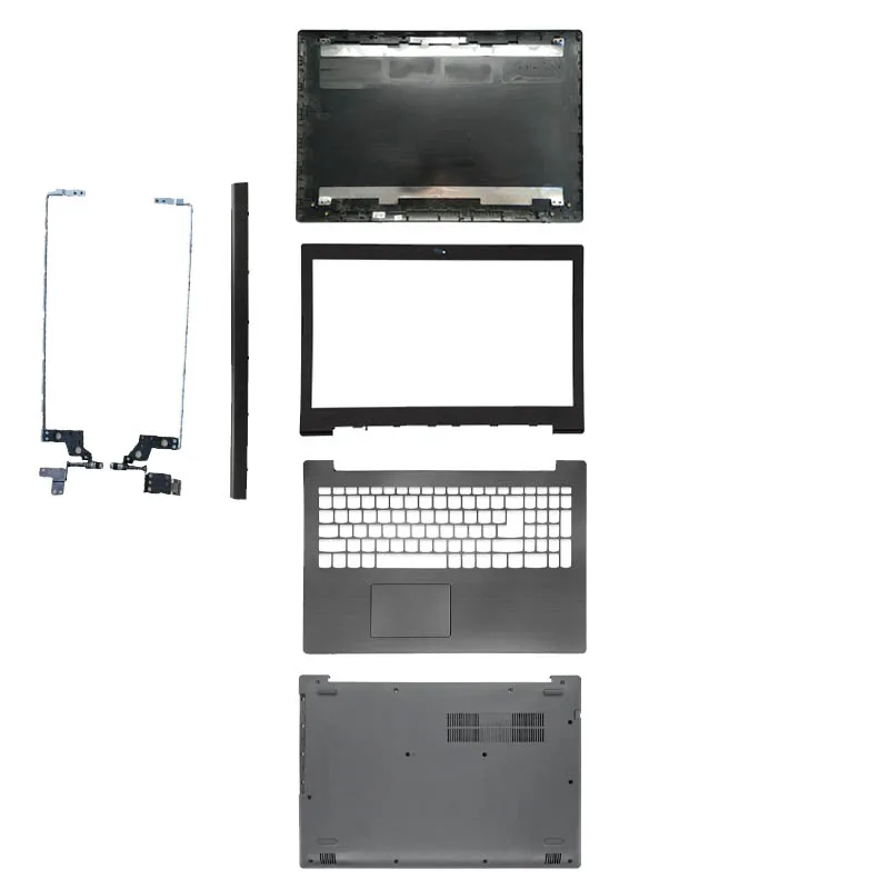 NOVA Tampa Traseira LCD para Lenovo IdeaPad 320-15 320-15IKB 320-15ISK 320-15ABR, Moldura Frontal, Dobradiças, Palmrest e Base Inferior Preta