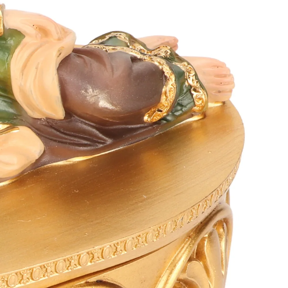 2pcs Resin Rosary Jewelry Box Hand-Painted Gold Catholic Decorative Box Exquisite Workmanship 5.8 Inches Religious Gift Box