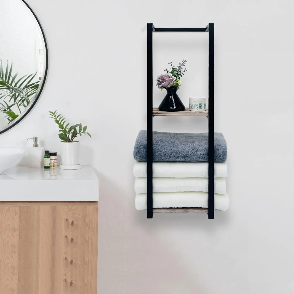 

Вешалка для полотенец для рулонных полотенец, Стеллаж для хранения полотенец в ванной комнате, Квадратная вешалка для полотенец для ванной комнаты, 2-уровневый настенный металлический держатель для полотенец,