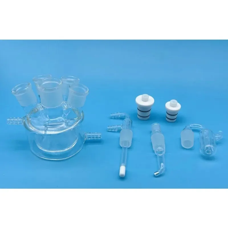 High Quality Five Port Sealed Electrolytic Cell with Redox Experiment Feature, Single/Double Water Bath Design