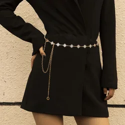 Simplicity Single-layer Four Leaf  Star Alloy Waist Chain Street Photo Women's Body Chain