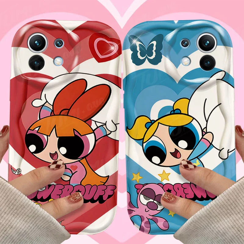 Lovely Powerpuff Girls Wave Case For Xiaomi Mi 13T 12T 11 Lite 5G NE 11i 12 13 10T 10i POCO X3 Pro NFC X4 GT X6 X5 F3 F4 F5 Capa