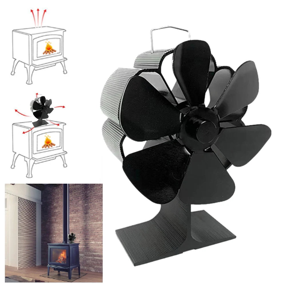 calor alimentado silencioso fogao ventilador quick ar quente fogao ventilador nao eletrico firepace ventilador para camping fogoes laminas 01