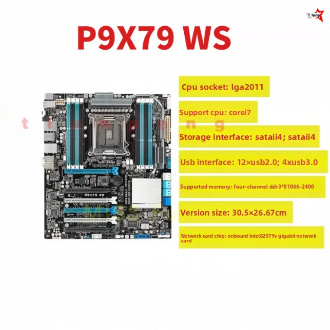 Placa base 90% nueva para ASUS P9X79/P9X79 PRO/P9X79 DELUXE/X79 DELUXE/R4E/P9X79WS LGA2011 X79, probada antes del envío