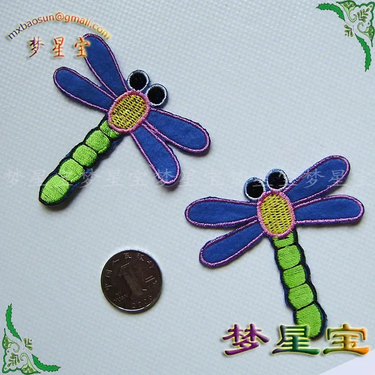 Adhesive embroidery cloth stickers dragonfly clothing stickers clothes patches stickers school bags shoes hats hand