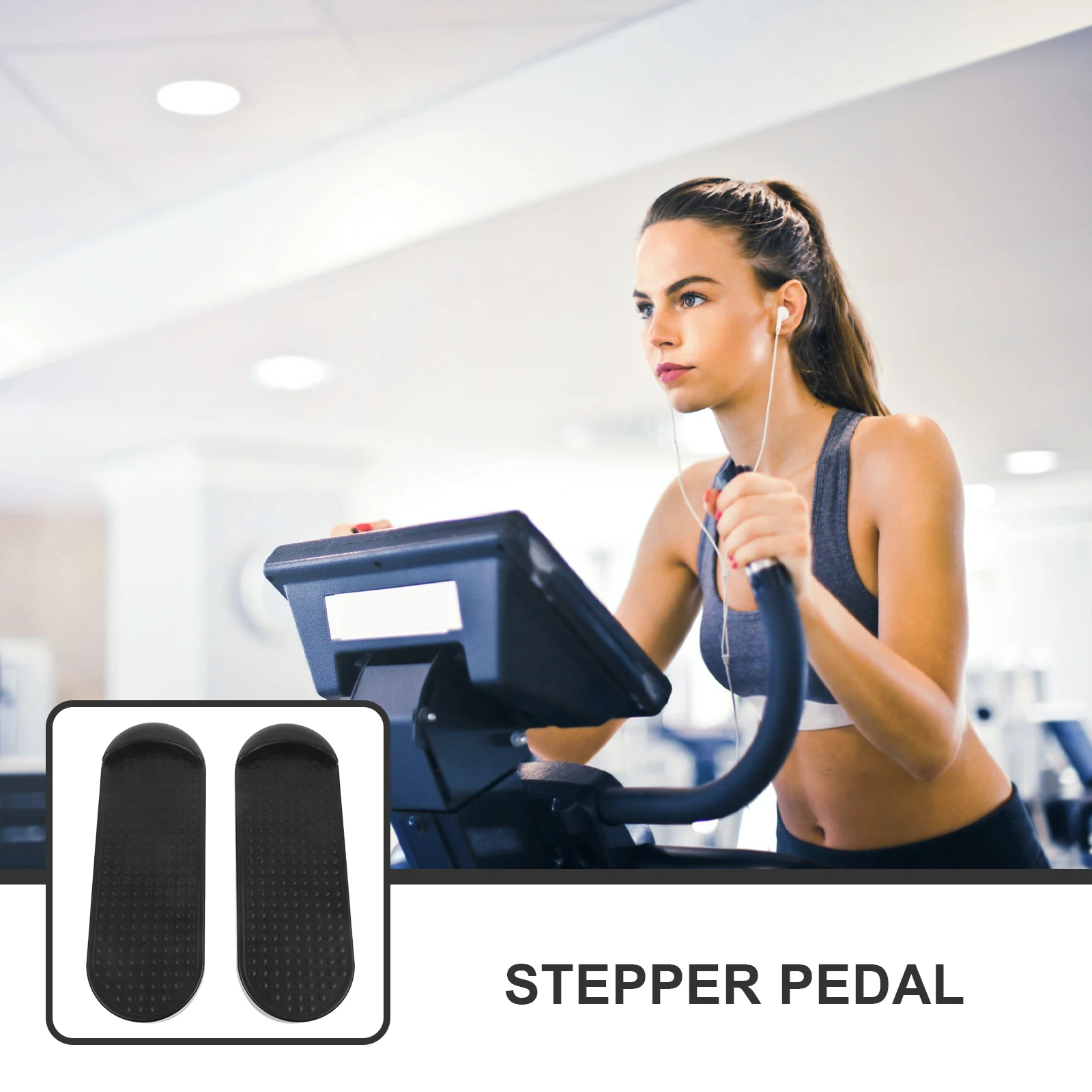 

1 Pair Footboard Pedal For Stepper Machine Durable Non-Slip Portable Compact Replacement Accessory Home Workout Exercise