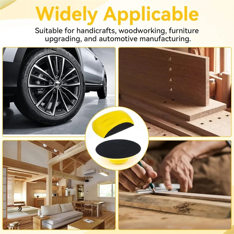 ABUG-サンディングブロック2個パック、家具修復用のマウス型と丸型のサンディングブロックを備えた6インチハンドサンディングブロック