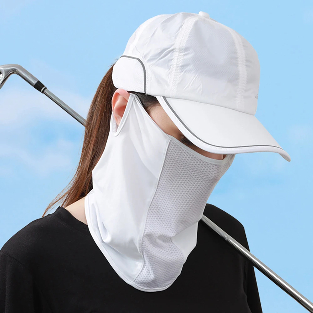 Sunscreen Face Scarf Ice Silk Mesh Mask Ear Hanging UV Protection Mask Summer Outdoor Neck Wrap Sun Blocking Mask Neck Cooler썬크림