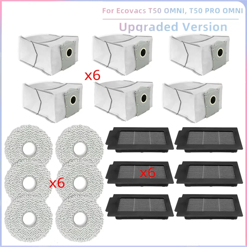 

N18R Вакуумные детали для ECOVACS T50 PRO OMNI T50 OMNI Вакуумные детали Основный ролик Боковая щетка HEPA-фильтр Швабра Тканевый мешок для пыли