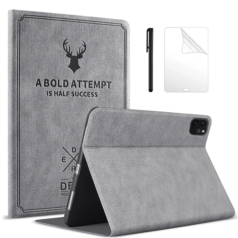 Deer Pattern Case For Apple iPad Air 4 10.9 2020 cases PU Leather flip Stand Cover For Pro 11 2020 2018 Tablet Case +Film Pen