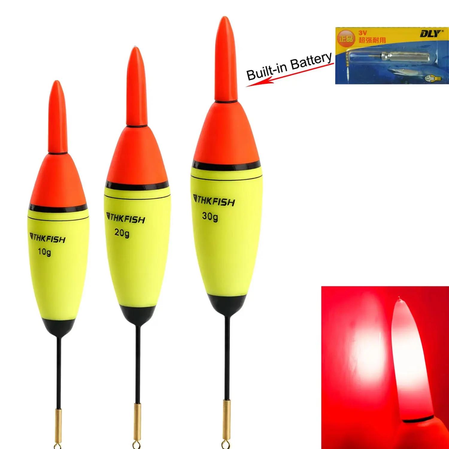 

1pcs LED Electronic Fishing Floats 10g 20g 30g Eva Foam Sea Fishing Bobbers Buoys For Night Fishing Luminous Float Slip Bobber