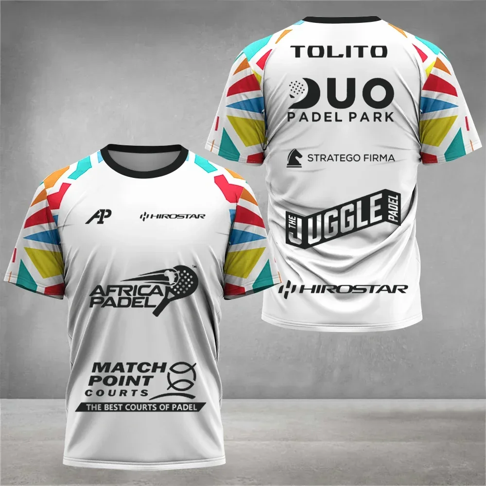 PADEL PARK Men's And Women's Downhill Tennis Training Suit Breathable Round Neck Short Sleeved T-Shirt For Motorcycle Riding