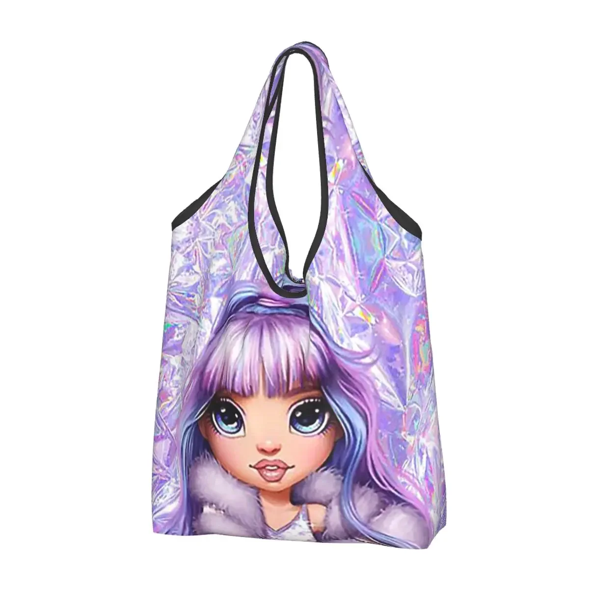 

Rainbow High Violet Willow! Portable Tote Shopping Bags Foldable Shopper Bag Groceries Handbag Shoulder Bag