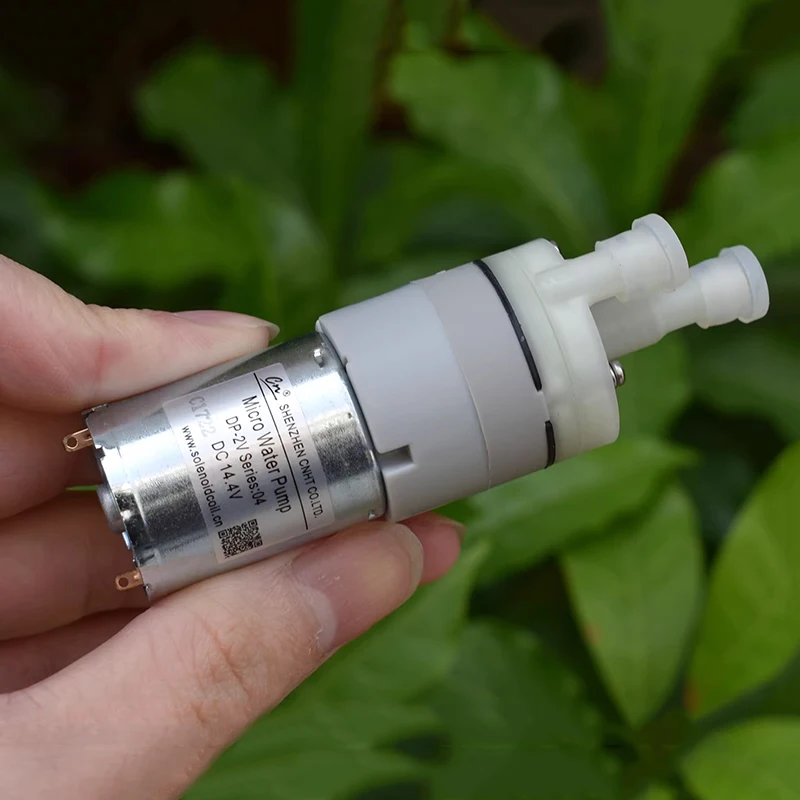 

Миниатюрный самовсасывающий диафрагменный насос серии DP-2V 04 DC 12V-24V 370 для DIY-диспенсера для чая на столе