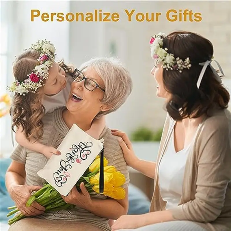 

ABRT-Canvas Cosmetic Bags For Sublimation, Sublimation Blank Cosmetic Bags Craft Bags For Travel Toiletries
