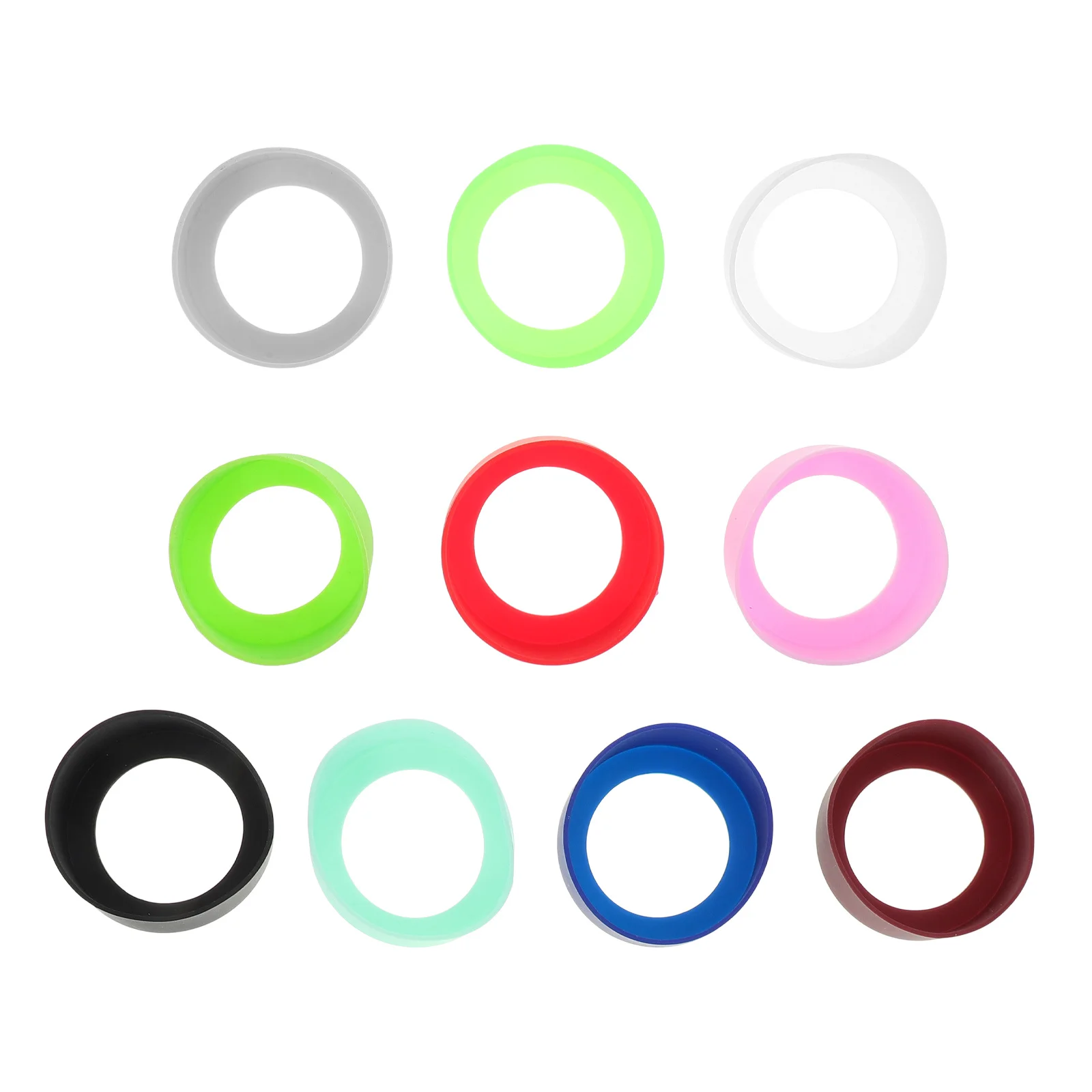 

10Pcs Multipurpose Silicone Bottle Boot Heat Insulated Sleeve Anti-Slip Water Bottle Cover Silicone Cup Bottom Cover