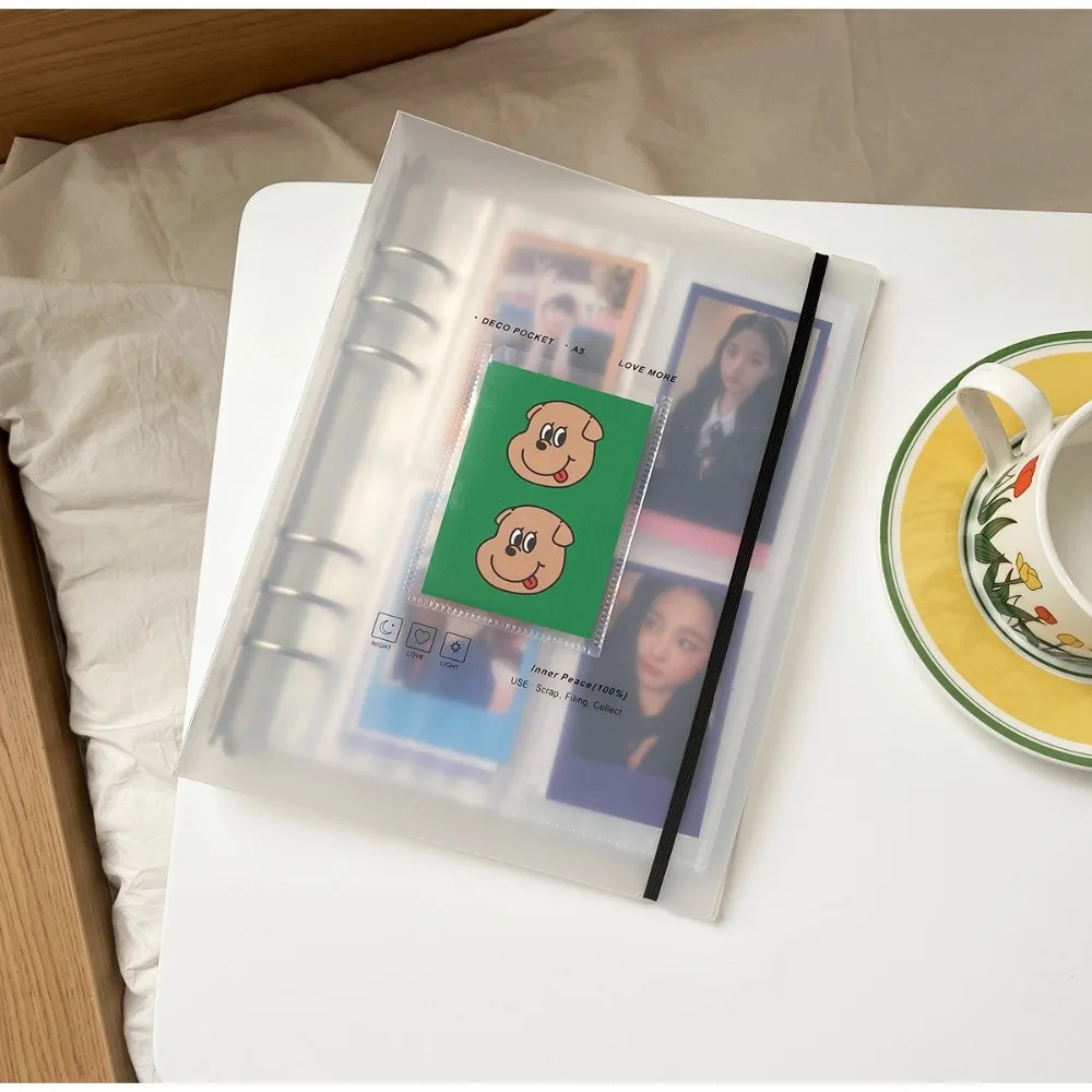 Multifunction A5 Binder Storage Book Agenda Diary Journal Card Holder Book DIY Idol Photo Organizer Binder Cover Photo Storage