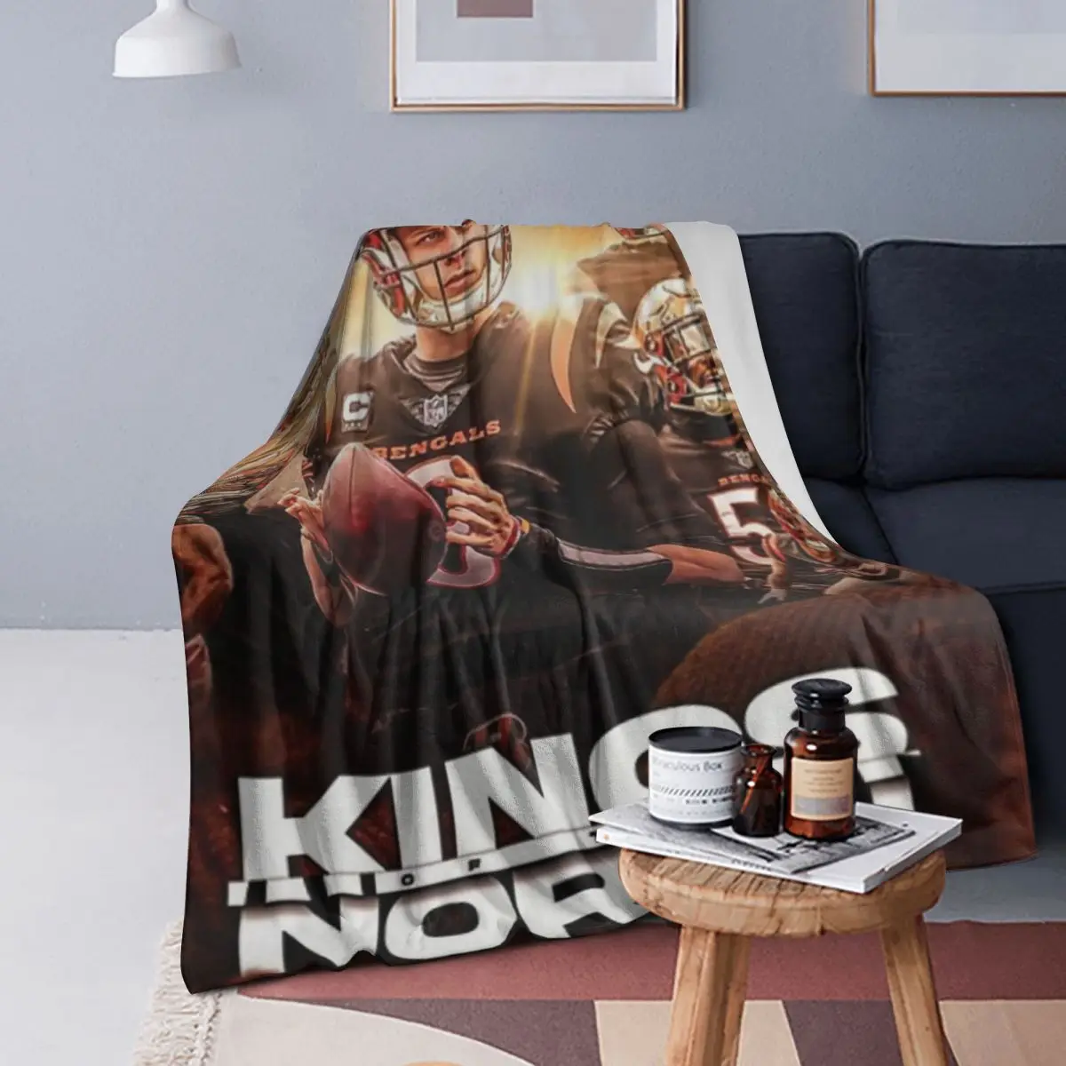 

Joe Burrow Bengals Blanket Soft Warm Flannel Throw Blanket Bedspread for Bed Living room Picnic Travel Home Couch