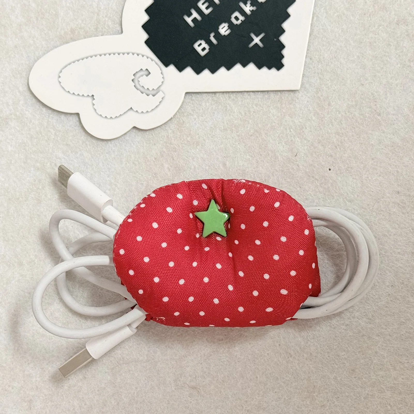 Cute Cable Organizer Red Tomato/Star Design Cable Winding Holder for Earphones Chargers Portabl... product image