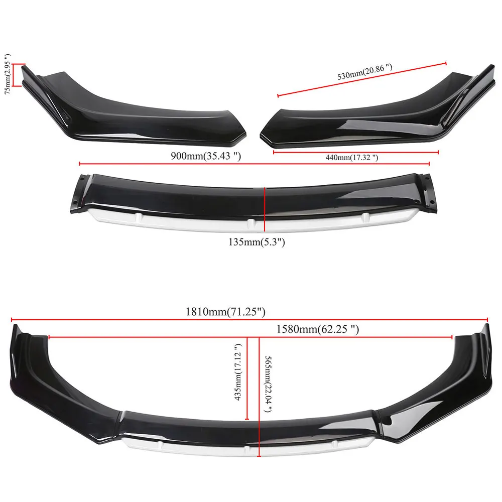 Car Front Bumper Iip Chin Spoiler Diffuser Splitter Body Kit For Audi All Series A4 A3 S3 S4 A6 S6 Q3 B6 B7 B8 Automotive Parts