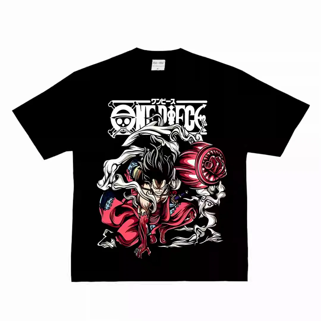 

One Piece Luffy Printed T-shirt, Anime Casual Cotton Comfortable Parent-child Clothing