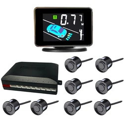 Nuovo Kit sensore di parcheggio multiradar retroilluminato LCD sistema di visualizzazione LCD a colori rilevatore di monitoraggio inverso assistente 8 allarme sensore