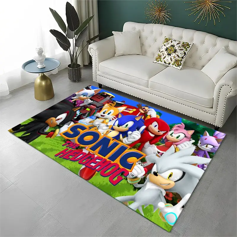 Classic Game S-Sonic Cartoon Non-Slip Area Rug for Living Room,Bedroom,Playroom,Soft Carpet Floor Mat Home Decor Rug Kids Room