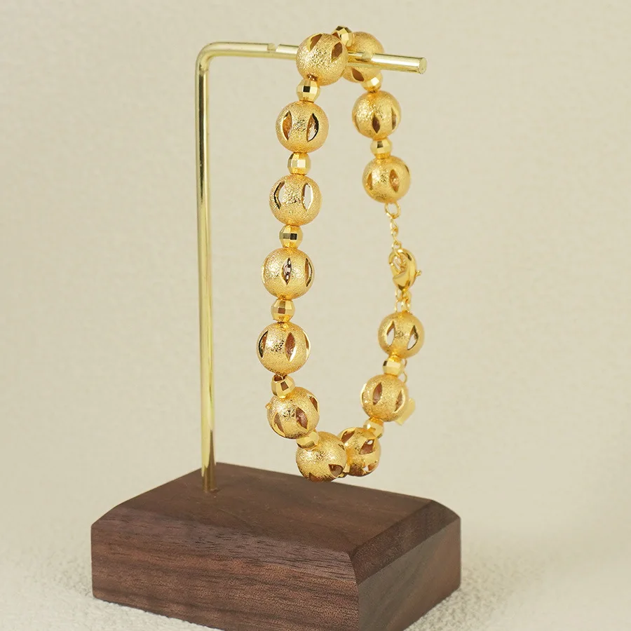 9999 gold Middle Eastern vintage luxury bracelet, hollow design, adjustable chain, suitable for women