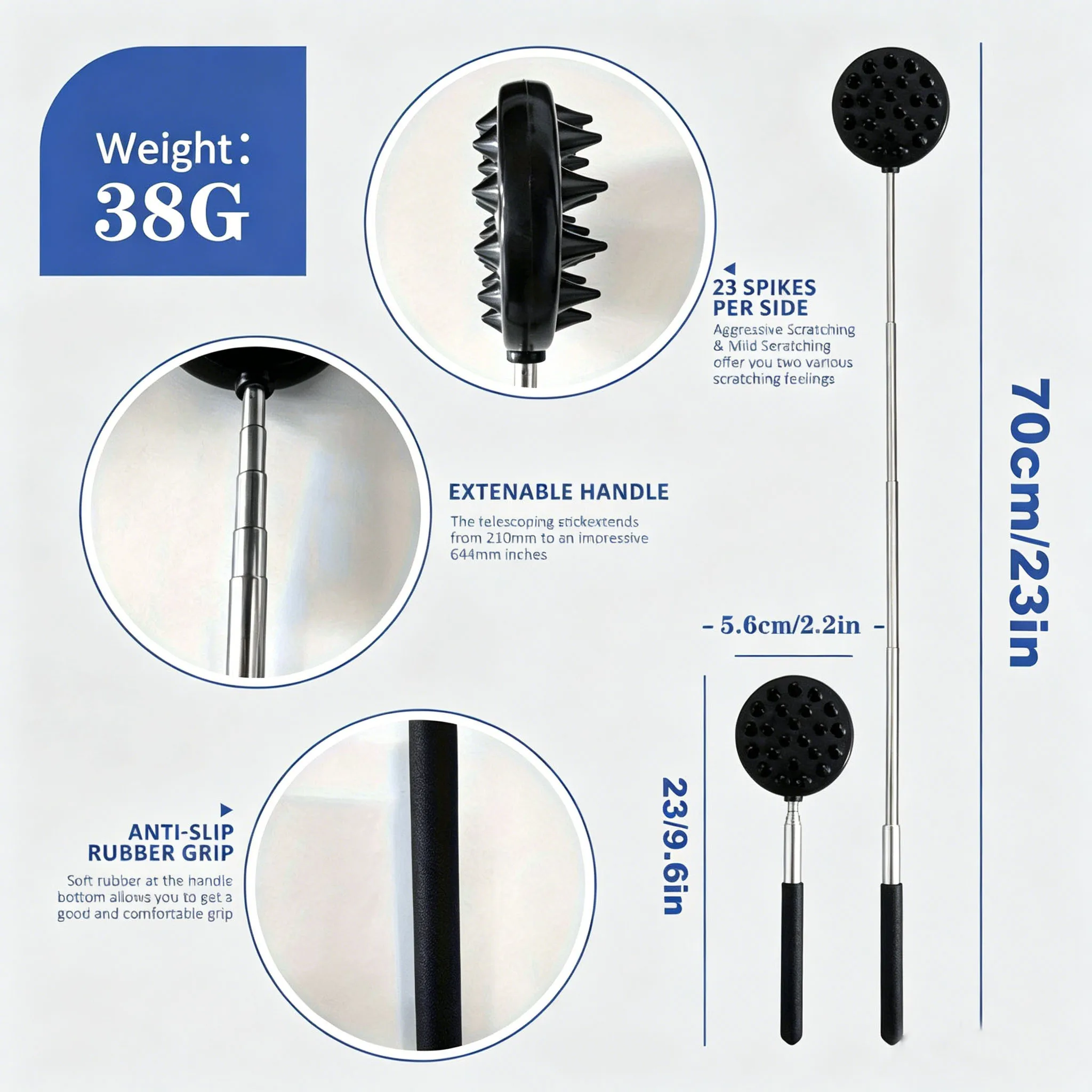 Upgraded 5-Section Cactus Back Scratcher – Extends to 29