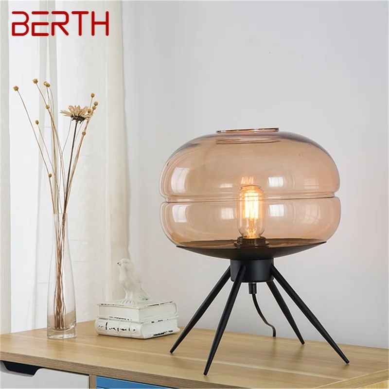 

BERTH Modern Table Lamp Design Nordic Art Glass LED Desk Light Creative Decorative for Home Bedroom Living Room Office