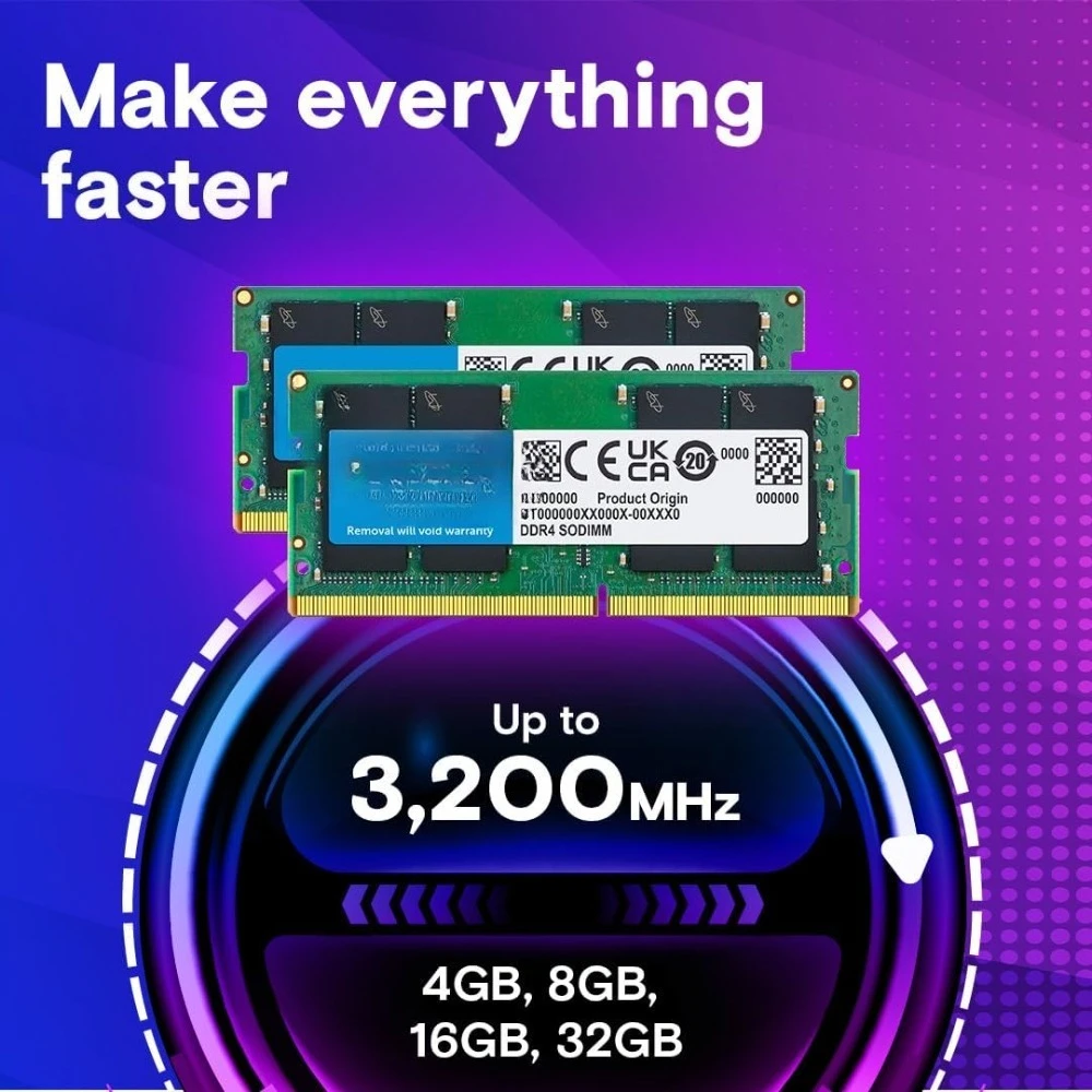 طقم ذاكرة الوصول العشوائي للكمبيوتر المحمول 64 جيجابايت DDR4 3200 ميجا هرتز SODIMM 2x32 جيجابايت PC4-25600 CL22 لـ Intel AMD