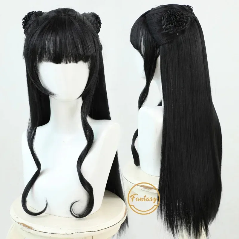 

Новый Grandmaster of Demonic Cultivation, парик Jiang Yanli для косплея, черный вьющийся парик Mo Dao Zu Shi, термостойкий костюм из синтетических волос