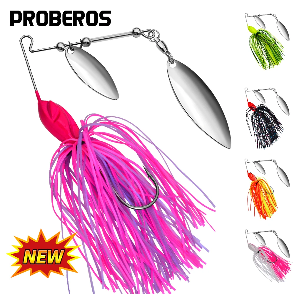 PROBEROS 1pc/5pcs Rotating Fishing Lures Squid Artificial Bait Bearded Saltwater Trolling Sequins Baits Fishing Spoon Lure