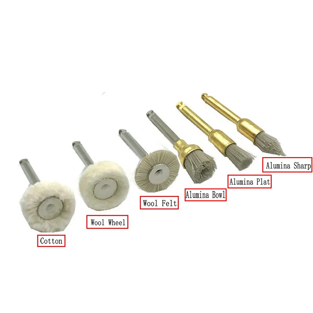 50pcs Dental Accessories Wool Polishing Flat Brush Grinder Brushes for Low Speed handpiece Machine Accessories Grinding Buffing