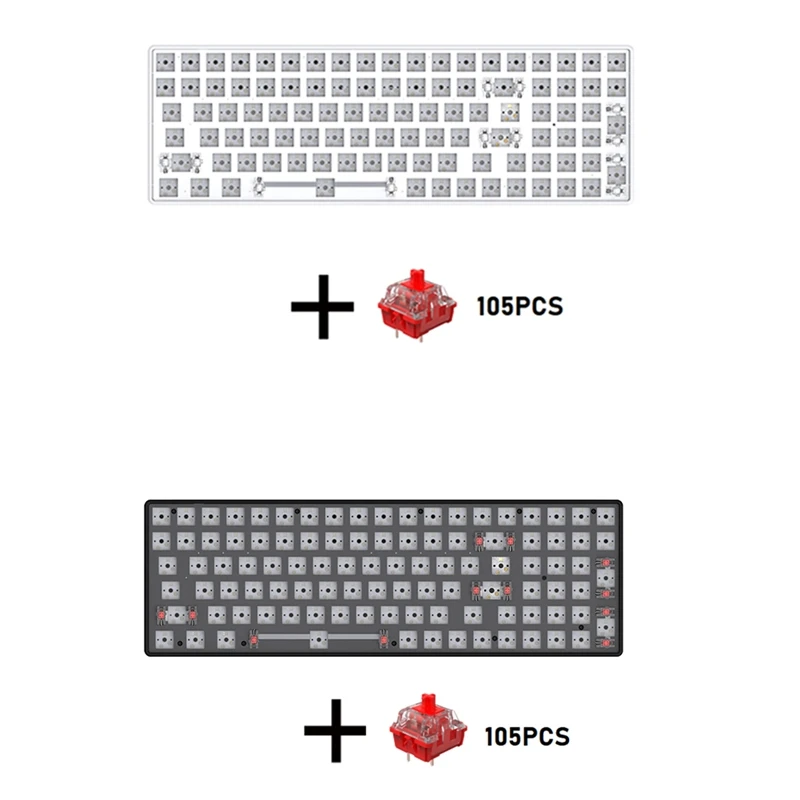 

100 Key Hot-Swappable Mechanical Keyboard With Red Switch Kit RGB Bluetooth+2.4G Wireless+Wired 3 Mode Gaming Keyboard