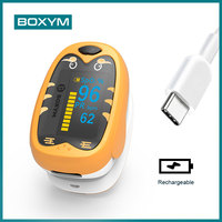 BOXYM Baby Finger Pulse Oximeter Pediatric Oximetro De Dedo SpO2 PR OLED Rechargeable Children Kids Pulsioximetro